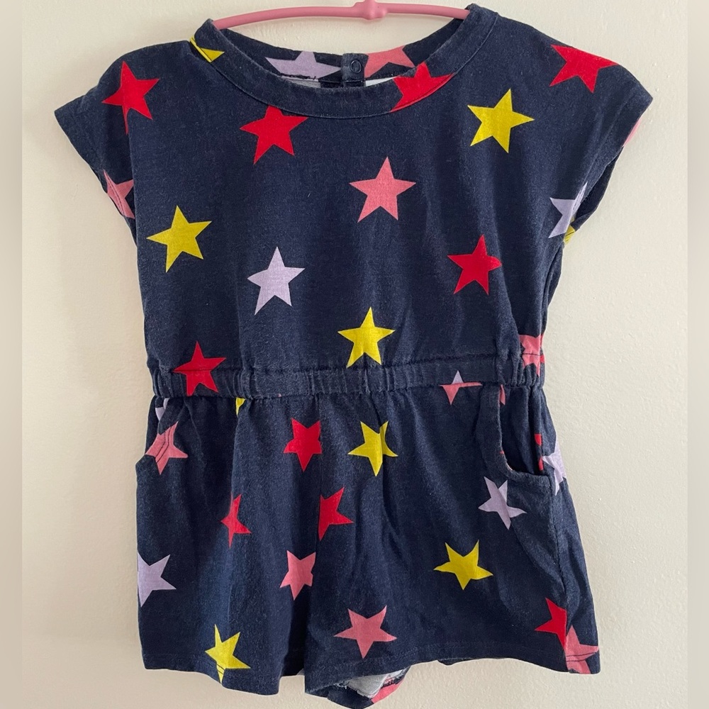 Harper Canyon Navy Multicolor Stars Romper 12M